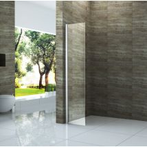 Duschtrennwand 10 mm Sicherheitsglas ESG – Easy-Clean – 40 x 200 cm – Wandausgleich bis 15 mm – Verchromte Aluminiumprofile