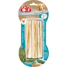 8in1 – Kausticks Delights Pro Dental für Hunde – Hähnchen – Rohprotein 82% – 2% Fett