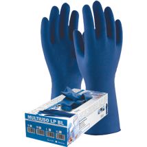 Guante desechable de látex natural azul – 300 mm – 50 unidades – Ambidiestro – Texturizado – Sin polvo
