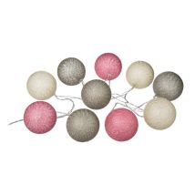 Silumen - Bola De Guirnalda Luminosa 10pcs Baterías Pastel 6 Cm Rosa