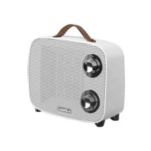 Fabrilamp - Keramik-heizlüfter Ptc Corcega 1500w Weiß/chrom 2leistungen 3funktionen Thermische Abschaltung Kippsicherheit 21x23x13,6 Cm