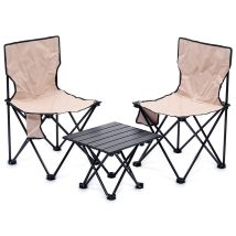 Campingstuhl-Set – 2 Stühle und 1 Tisch – Kompakt zusammenfaltbar – Praktische Tragetasche – 8721037303781