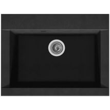 Stradour - Fregadero De Cocina Empotrado Con 1 Cubeta Sin Escurridor Hexo - Resina - 66 X 50 Cm - Negro