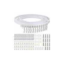 Denuotop - 5 Meter Foldable Ceiling Curved Curtain Track Flexible Curved Curtain Track Soft Curtain Track For Curtain Track With Metal Curtain Hooks, 