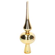 Punta de cristal dorada 6,5x6,5h25 – Accesorio para árbol de Navidad – Vidrio