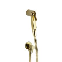 Hygienisches Duschset In Goldfarbe Mit Absperrhahn Damast 18127 Gold