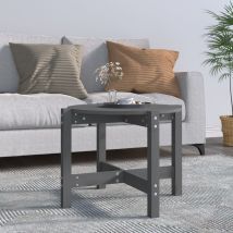 Jinlefu - Mesa De Centro De Madera Maciza De Pino Gris 62,5x45 Cm Vidaxl