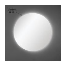 Miroir Mural Rond Diamètre 90 Cm Épaisseur 4 Mm Avec Éclairage Led