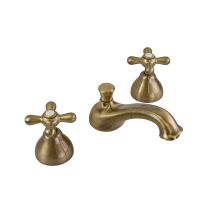 Grifo De Lavabo De Tres Orificios Con Caño Bajo. Latón Antiguo. Piralla Rubinetteria Sofia 0sff3033a17 Latón Antiguo