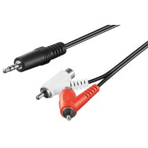 Audio Adapterkabel, 3,5 Mm Stecker Zu Cinch Stecker/buchse, Klinke 3,5 Mm Stecker (3-pin, Stereo) 2x Cinch-stecker (audio Links/rechts). Kabellänge 
