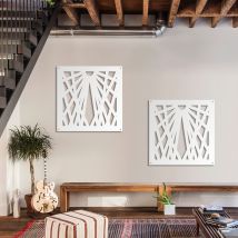 Laser - Pannello In Pvc Traforato - Parasole - Colore: Bianco - Misura: 73x73 Cm