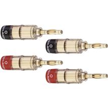 3020 Lautsprecher-steckverbinder Stecker, Gerade Gold, Rot, Schwarz 4 St. - Oehlbach