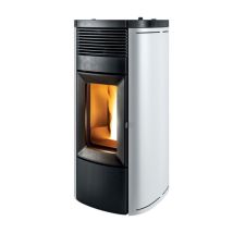 Stufa A Pellet Idro Mcz Musa Hydromatic 24kw M1 Rivestimento Metallo Bianco