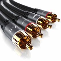 Primewire - Stereo Cinch Audio-kabel, Rca, Mehrfach Geschirmtes Hifi Audiokabel, 2x Cinch Zu 2x Cinch - 0,5m