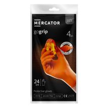 Guantes De Nitrilo Mercator Gogrip Color Naranja, 4 Unidades, Talla L