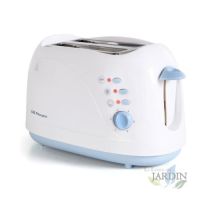 Tostadora 2 Rebanadas Blanco, 2 Ranuras, Termostato Regulable, Función Descongelación, Tostador De Pan 750w