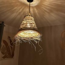 Abat-jour – 751 – Abat jour en fibres alfa naturelle – Largeur, Forme, Matières, Hauteur