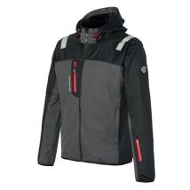 Chaqueta ISSALINE Salsong gris – Softshell – 4 bolsillos – Capucha – Inserciones reflectantes