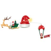 Puntale Natalizio Rotante LED – Ornamento Mobile Babbo Natale per Albero – 12x12 cm – Decorazione Festiva