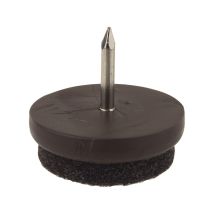 Filzgleiter 28 mm – Möbelgleiter aus Kunststoff – Rund – Braun – Ideal für Stühle und Tische – Bodenschutz