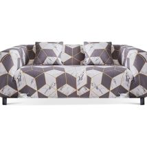 Universal-stretch-sofabezug, Elastisch, Bedruckt, Couchbezug, Möbelschutz, Schonbezug (heather White, 2-sitzer, 140–180 Cm) – Rw