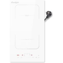 Cooksir - Plaque À Induction Blanch 2 Feux, Plaque De Cuisson Induction Encastrable 30cm Avec Prise, Zone Flexible, 3500w, Curseur Tactile, 