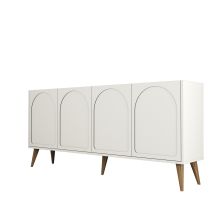 Holzanrichte "lyon" - 180 X 35 X 81 Cm - Creme, Nussbaum