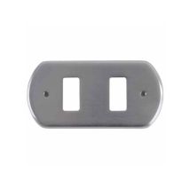 Interrupteur de couverture – Plaque Vimar – Série GIOIA – 2 places – Finition métal, Chrome satiné