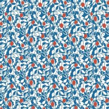 A Street Prints - Fruit Leaves Blue Red Wallpaper Botanical Paste The Wall