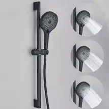 Barre De Douche En Acier Inoxydable 60cm Avec Pommeau De Douche Et Douchette 3 Jets, 150cm Tuyau De Douche Barre De Douche En Inox Zamery