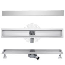 Duschrinne Extra Flach 50cm Befliesbar 360° Siphon Edelstahl Komplettset Duschabfluss Bodenablauf Siphon Mit Geruchsstop Und Haarsieb Größen 30100cm 