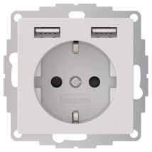 inCharge Pro 55 – Schutzkontakt-Steckdose mit 2 USB-Ausgängen – 5V/2,4A (12W) – 250VAC, 16A – Kompatibel mit Design-Rahmenprogrammen