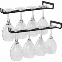 Wine Glass Holder, 2 Pcs Wine Glass Holder Glass Holder With Screws, Hanging Durable Metal Wine Glass Holder Fits 4 Glasses For Kitchen, Bar, 