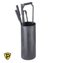 Tuttacasa - Set Camino In Ferro Anticato 4 Attrezzi Per La Pulizia Di Caminetti 16 X 58 Cm.