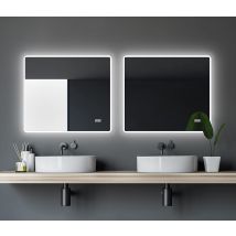 Talos Specchio Da Bagno Sun Led Con Luce Bianca Calda - Cornice Luminosa - 80x70 Cm