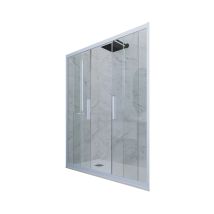 FORTE – Puerta de ducha deslizante 170 cm resina y cristal templado 6mm – Instalación reversible – Made in Italy