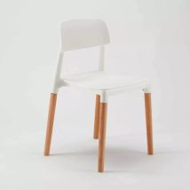 Sillas Para Cocina Y Bar Polipropileno Y Madera Diseño Barcelona - Blanco