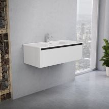 Inda - Mobile Bagno 100 Cm Bianco Lucido Con 1 Cassetto E Lavabo