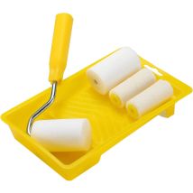 Modou - 6 Pieces Mini Foam Paint Roller Paint Decoration Kit 2 Inch Small Paint Roller Tray Set With High-density Foam Roller Covers For Wall Paint 