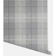 Arthouse - Grey Country Tartan Wallpaper Checked Textured Hessian Paste Wall Vinyl