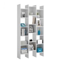 Hogar24 - Libreria Moderna Scaffale Da Soggiorno Camera In Legno Mdf Bianco 96x192x25cm