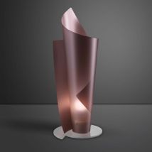 Lámpara De Mesa En Polilux Vela Rosa Diámetro 27 X H70 Cm
