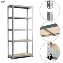 Lot De 2 Etagères De Rangement Modulables Et Polyvalentes Pour Atelier, Garage, Cave... Charge Lourde Max 500kg X2