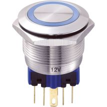 701965 Gq22-11e/b/12v Pulsante Antivandalo 250 V/ac 5 A 1 X On / (on) Momentaneo Blu Ip65 1 Pz. - Tru Components