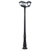 Farola Dario 3xe27 8,5w Con Pulsador Cct (3colores) Ip55 Al.220xd.62cm Resina Negra