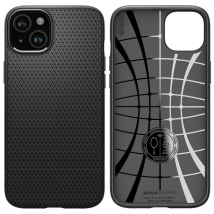 Funda Spigen Liquid Air Para Iphone 15 Plus, Color Negro Mate.