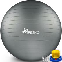 Tresko Palla Da Ginnastica A Prova Di Strappo Palla Da Seduta Palla Da Yoga Con Pompa 300 Kg Grigio 75cm