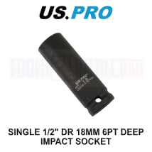 Us Pro Single 18mm Deep Impact Socket Metric 1/2" Drive 3754