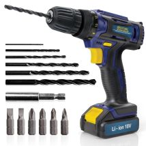 Skotek - Cordless Drill 18v Battery Combi Driver Screwdriver Set