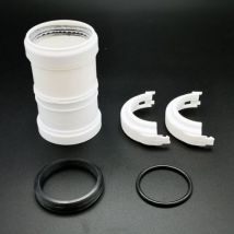 Raccord fumisterie – FLEX FITTING D.50 / RIG. D.80 – Plastique PPS – Largeur, Forme du raccord, Matières, Finition métal, Hauteur, Angle d'inclinaison